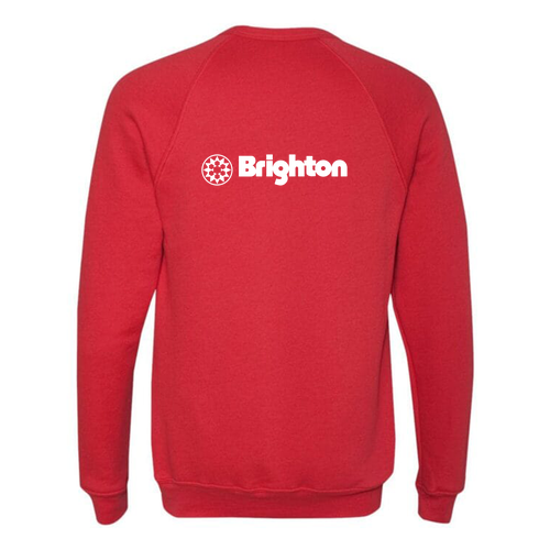 Brighton Logo 2 White Ink -- Crewneck Sweatshirt Red