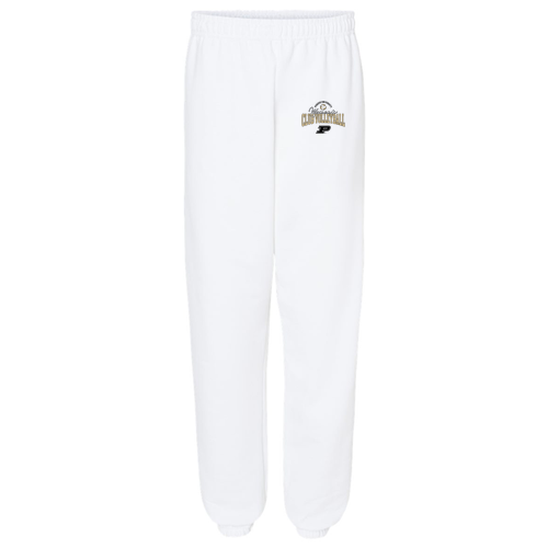 White Elastic Bottom Sweatpants