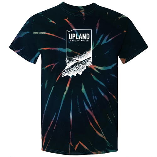Tie-Dyed Multi-Color Spiral Short Sleeve T-shirt -- Aurora