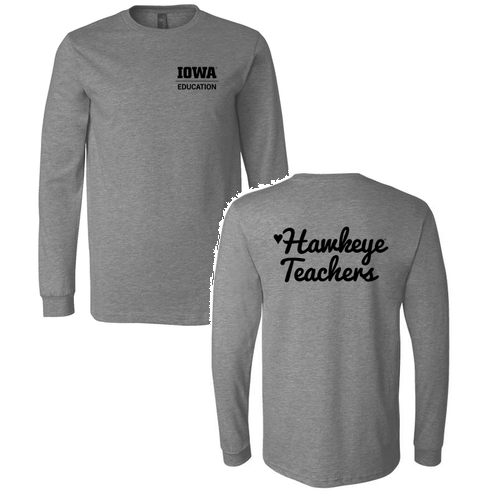 Hawkeye Teachers Bella+Canvas Unisex Heather Cvc Long Sleeve Tee- Heathers -- Deep Heather