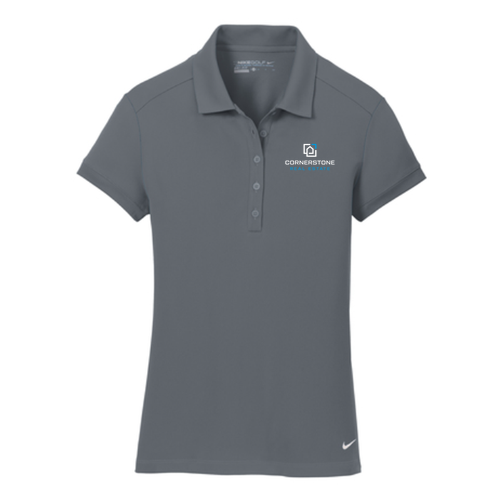 Nike Golf Ladies Dri Fit Solid Icon Pique Modern Fit Polo -- Dark Grey