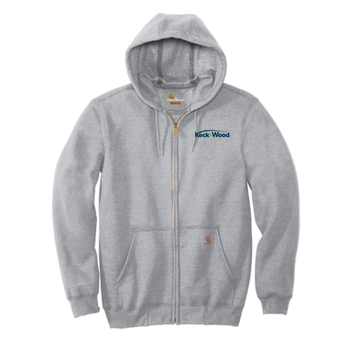 Men's/Unisex Carhartt Midweight Hooded Zip-Front Sweatshirt -- Heather Grey
