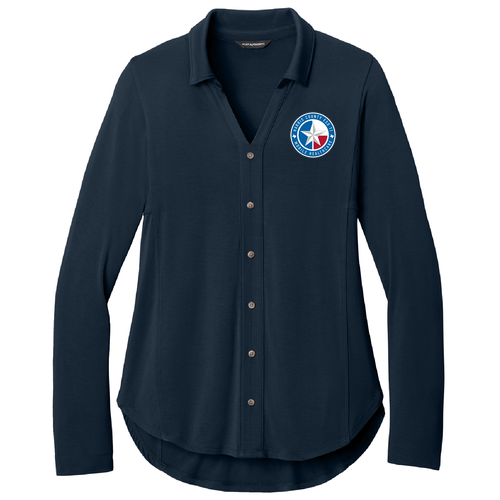 Port Authority Women’s Luxe Knit Button Tunic -- River Blue Navy