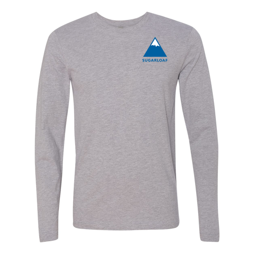 Sugarloaf Logo 2 Blue Ink -- Long Sleeve Heather Grey