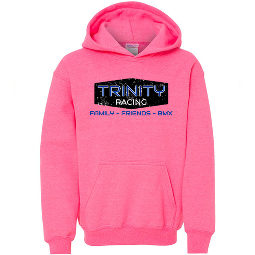 Gildan Heavy Blend Youth Hooded Safety Pink Sweatshirt