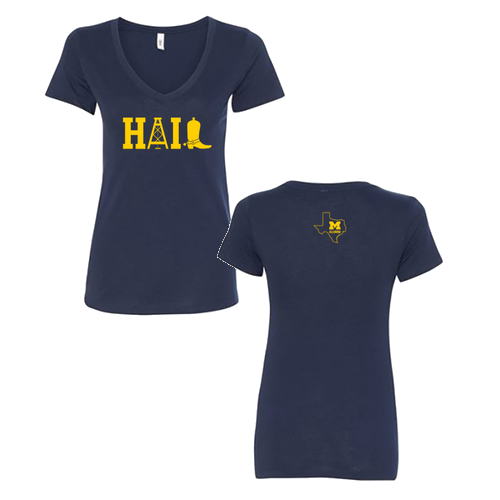 Ladies Next Level Soft Fitted Ideal V-Neck -- Midnight Navy