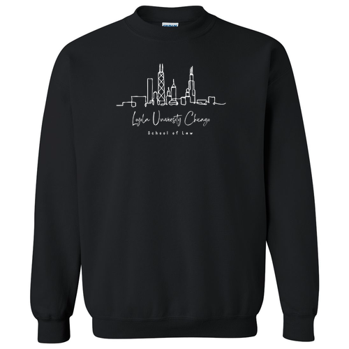 Chicago Skyline Crewneck Sweatshirt -- Black
