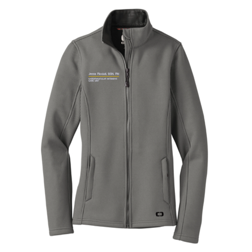 Gender Care Heart OGIO Ladies Grit Fleece Jacket -- Gear Grey