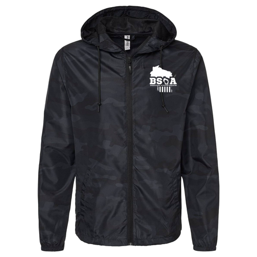 Independent Trading Co. Lightweight Windbreaker Zip Jacket -- Black Camo