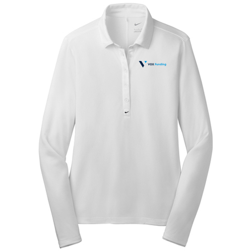 Nike Golf Ladies Long Sleeve Dri Fit Stretch Tech Polo -- White