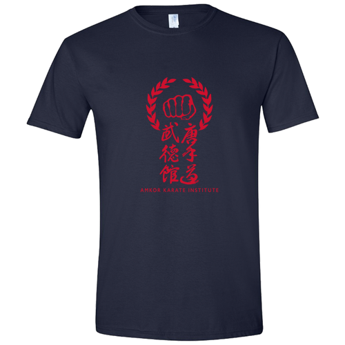 Gildan SoftStyle T-Shirt -- Navy with Red Front