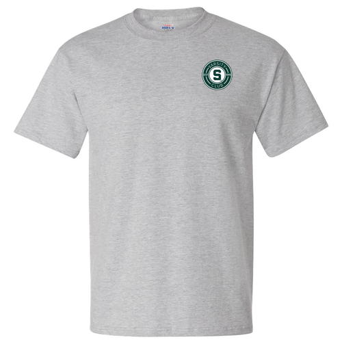 Hanes Beefy Heavyweight Cotton Short sleeve T-Shirt -- Light Steel