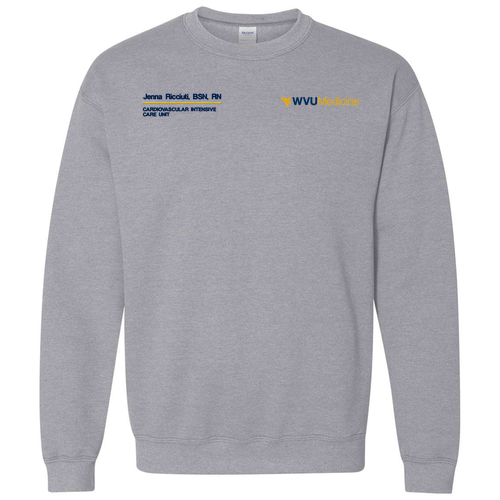 Embroidered Gildan Heavy Blend Crew Neck Sweatshirt -- Sport Grey