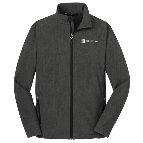 Port Authority Core Soft Shell Jacket -- Black Charcoal Heather
