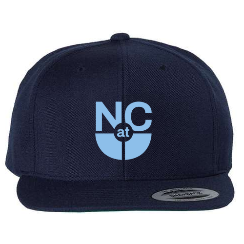Yupoong 6 Panel Structured Flat Visor Classic Snapback Hat -- Navy