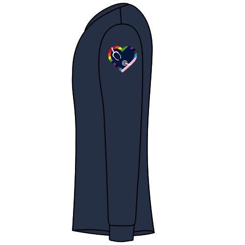 Gender Care Heart Port and Company Core Fleece Quarter-Zip Pullover Sweatshirt -- Navy