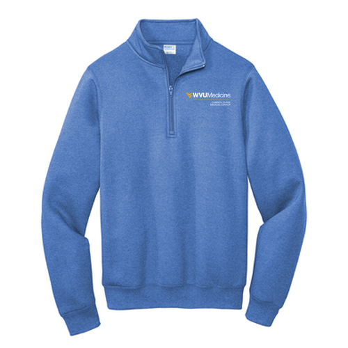 Port and Company Core Fleece Quarter-Zip Pullover Sweatshirt -- Heather Royal