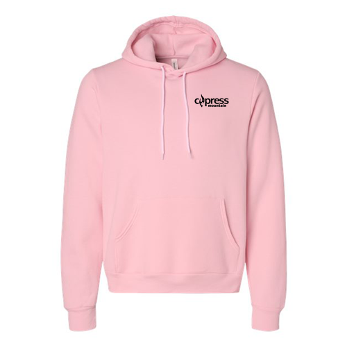 Cypress Mountain Logo 2 Black Ink -- Pullover Hooded Sweatshirt Pink