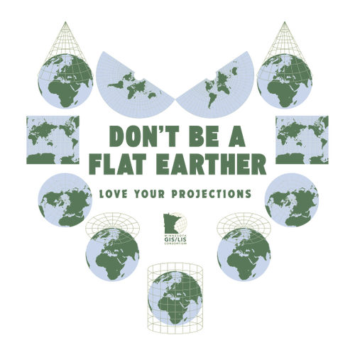 Gildan Heavy Cotton Basic T-Shirt -- White (Flat Earther Design)