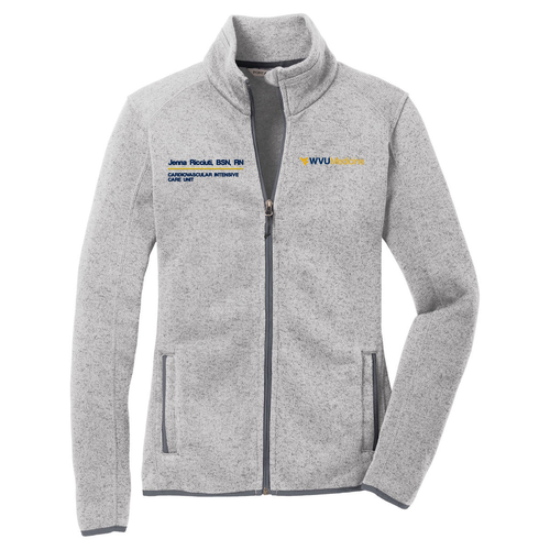 Port Authority Ladies Sweater Fleece Jacket -- Grey Heather