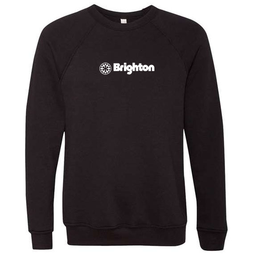 Brighton Logo 1 White Ink -- Crewneck Sweatshirt Black