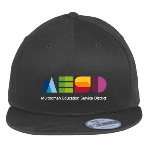 New Era Flat Bill Snapback Hat -- Black