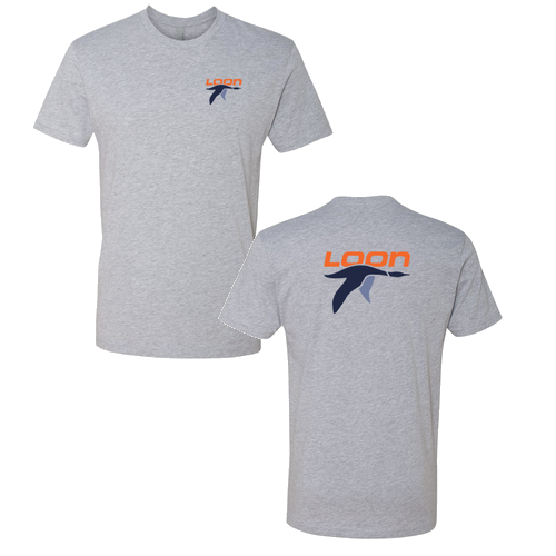 Loon Logo 2 Full color -- Short Sleeve Heather Grey