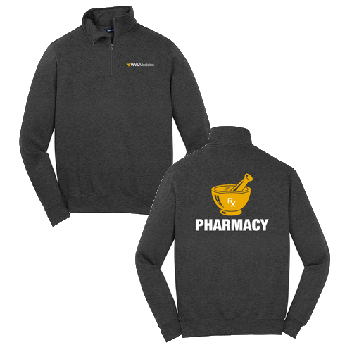 Screen Printed Sport Tek Quarter Zip Sweatshirt -- Graphite Heather