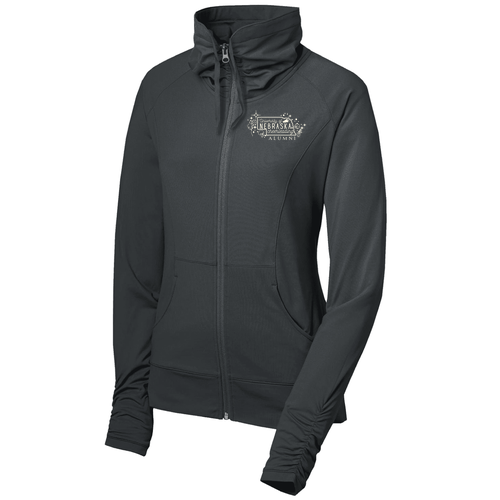 Sport Tek Ladies Sport Wick Stretch Full Zip Jacket -- Charcoal Grey