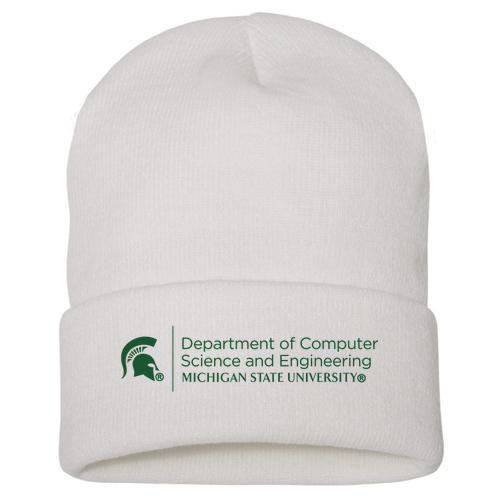 Yupoong Knit Hat with Cuff -- White