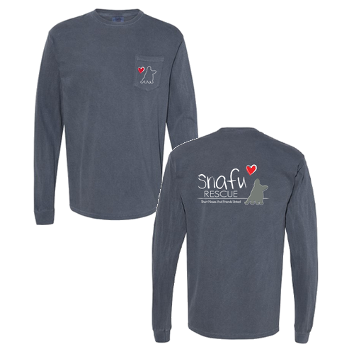 Comfort Colors Adult Long Sleeve Pocket Tee -- Denim