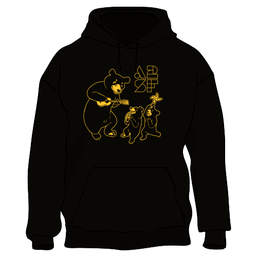 Mens/Unisex Bella Canvas Soft Poly-Cotton Fleece Pullover Hooded Sweatshirt -- Black