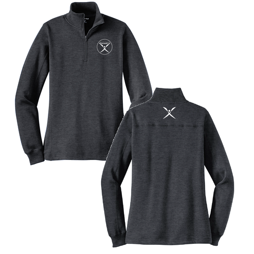 Sport Tek Ladies Quarter Zip Sweatshirt -- Graphite Heather