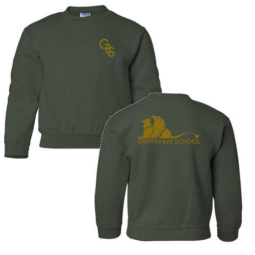 Gildan Heavy Blend Youth Crew Neck Sweatshirt -- Forest Green