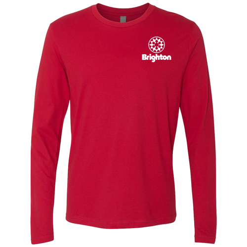 Brighton Logo 2 White Ink -- Long Sleeve Red