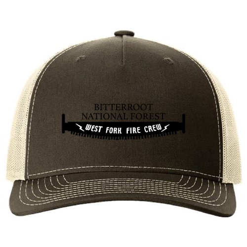 Richardson Five-Panel Trucker Cap -- Chocolate C / Birch