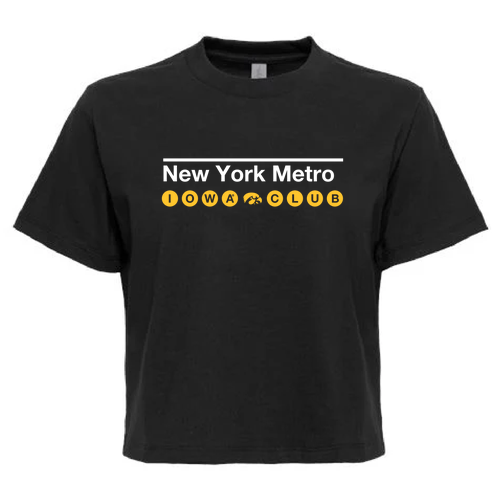 Subway Sign Next Level Apparel Women’s Heavyweight Boxy Tee -- Black