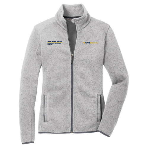 Port Authority Ladies Sweater Fleece Jacket -- Grey Heather
