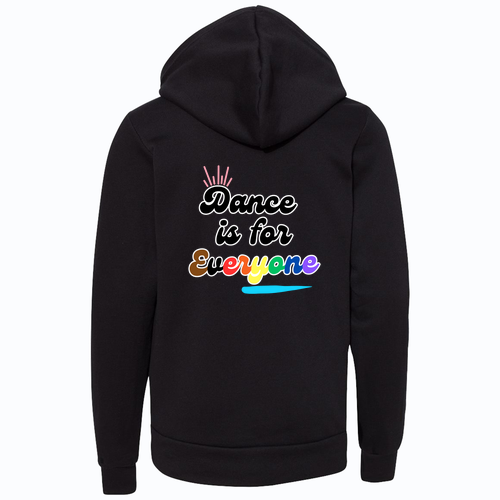 Dance is For Everyone Youth Bella Canvas Sponge Fleece Hooded Sweatshirt -- Black