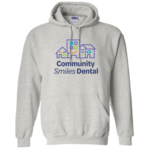 Full Color Logo: Gildan Hooded Sweatshirt -- Ash