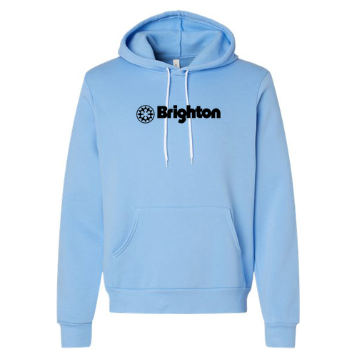 Brighton Logo 1 black Ink -- Pullover Hooded Sweatshirt Carolina Blue