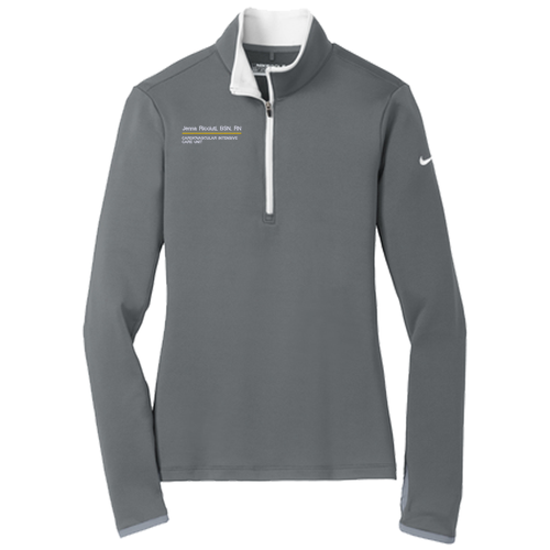 Nike Golf Ladies Dri FIT Stretch Half Zip Cover Up -- Dark Grey / White