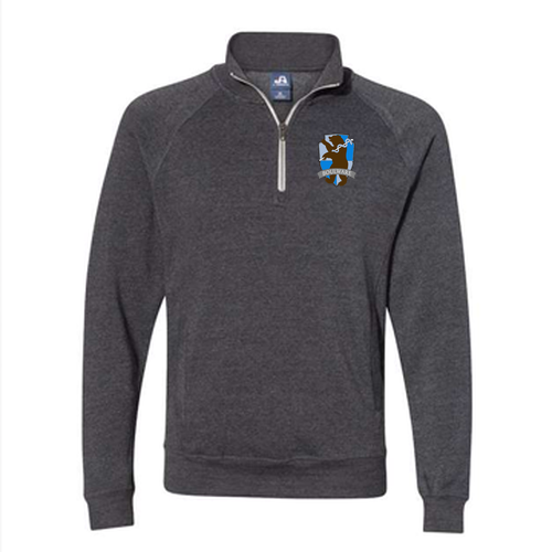 J America Adult Triblend Fleece Quarter-Zip -- Black TriBlend