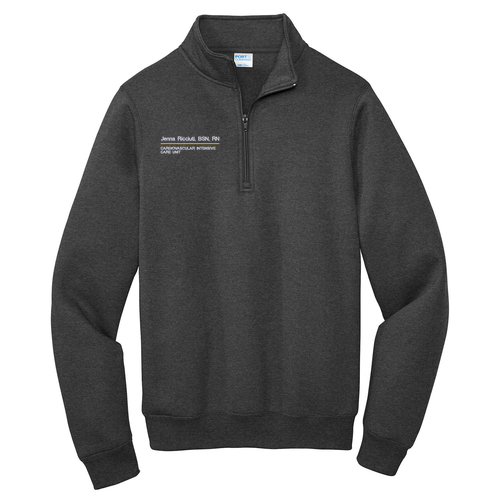 Port and Company Core Fleece Quarter-Zip Pullover Sweatshirt -- Dark Heather Grey