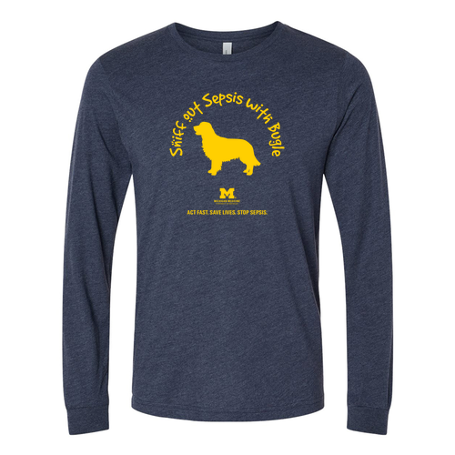 Mens/Unisex Bella Canvas Heather Long Sleeve T-Shirt -- Heather Midnight Navy
