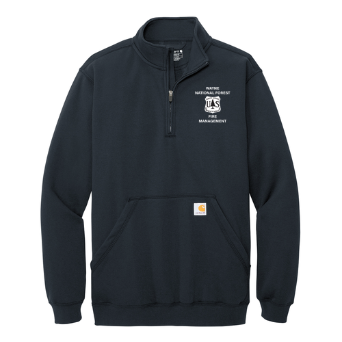 Carhartt Midweight 1/4-Zip Mock Neck Sweatshirt -- New Navy -- Embroidered