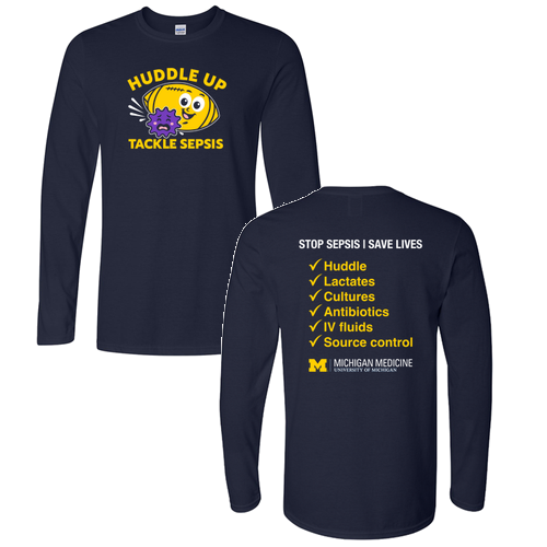 Gildan Softstyle Fitted Longsleeve T Shirt -- Navy, Huddle Up Cute