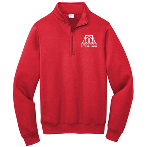 Port and Company Core Fleece Quarter-Zip Pullover Sweatshirt -- Red