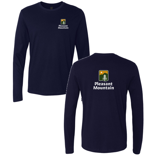 Pleasant Mountain Logo 2 Full color -- Long Sleeve Midnight Navy