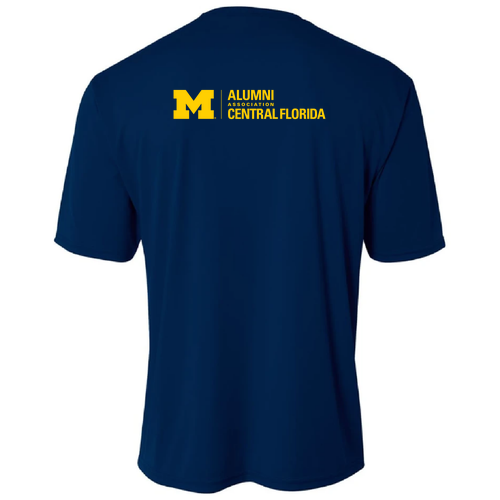 Mens/Unisex A4 Cooling Performance Wicking Tee -- Navy, Space Logo